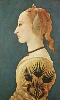阿萊西奧 博多維納蒂 一位穿黃色衣服的女士肖像